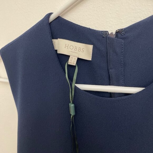 Hobbs London Jumpsuit Women's US 10 Navy Blue Tie Waist Sleeveless Elegant Party - Picture 2 of 6